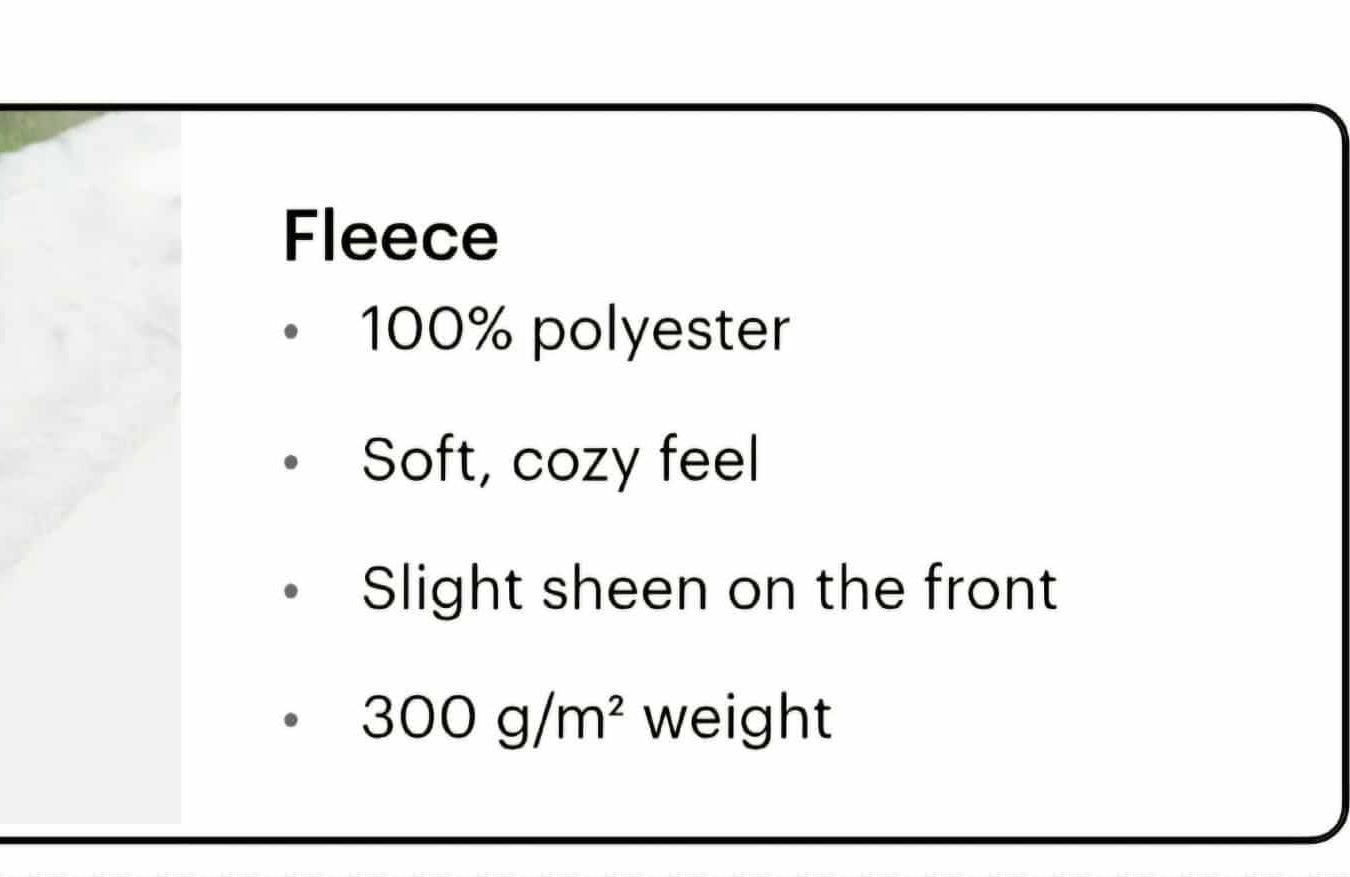 Description of fleece blanket 